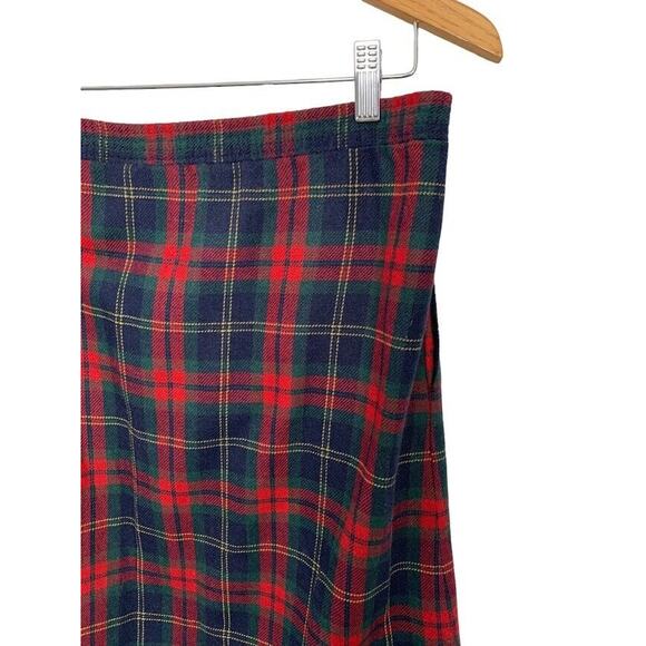 Vintage DK GOLD by Donnkenny Skirt Size 12 Plaid Wool Blend Holiday Academia - Picture 5 of 10